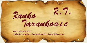 Ranko Taranković vizit kartica
